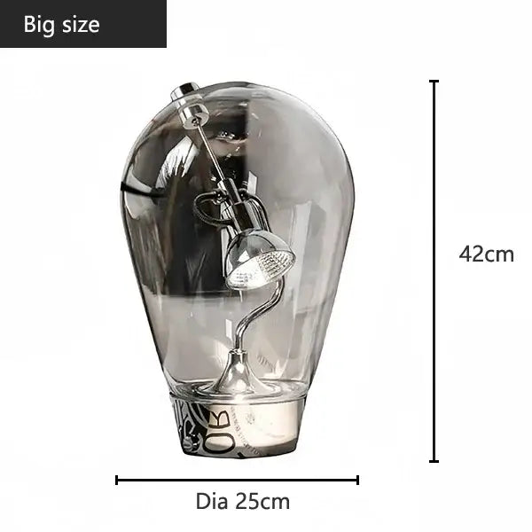 Silver Glass Desk Lamp