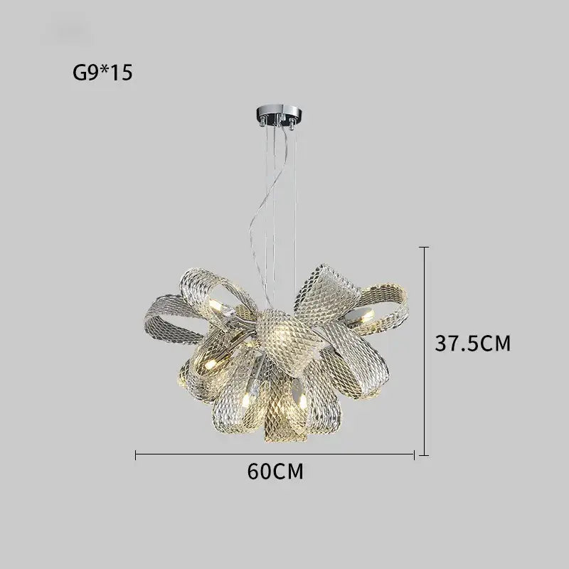 Silver Glass Pinecone Chandelier