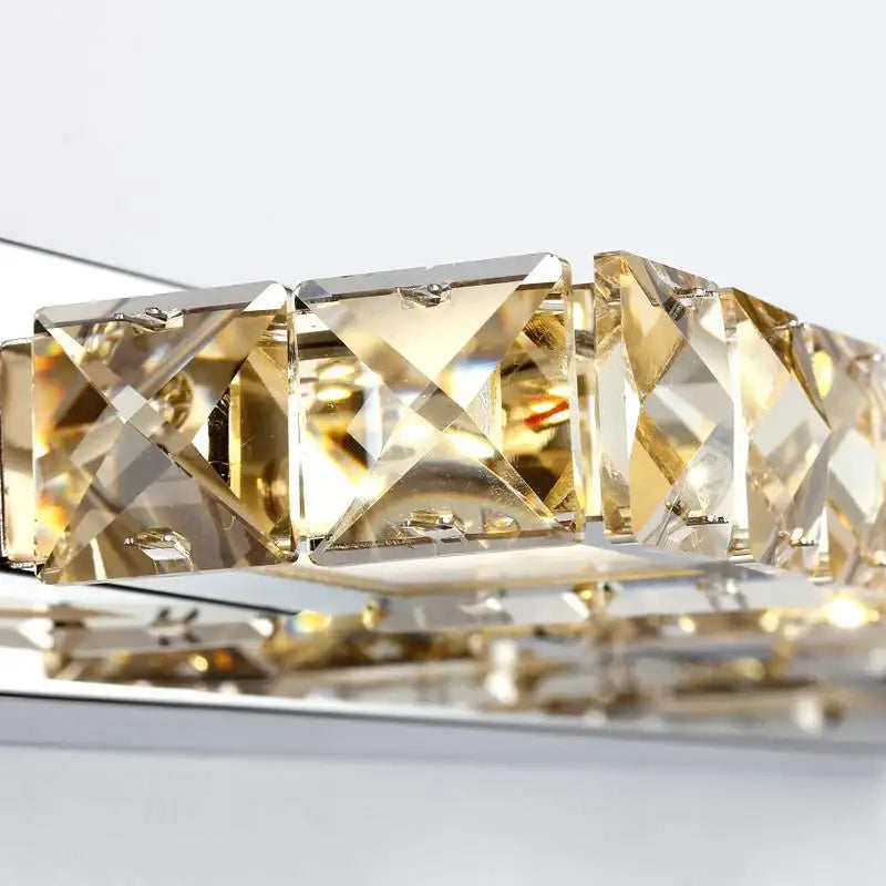 Gold Crystal Wall Lamp with Three-Head Design