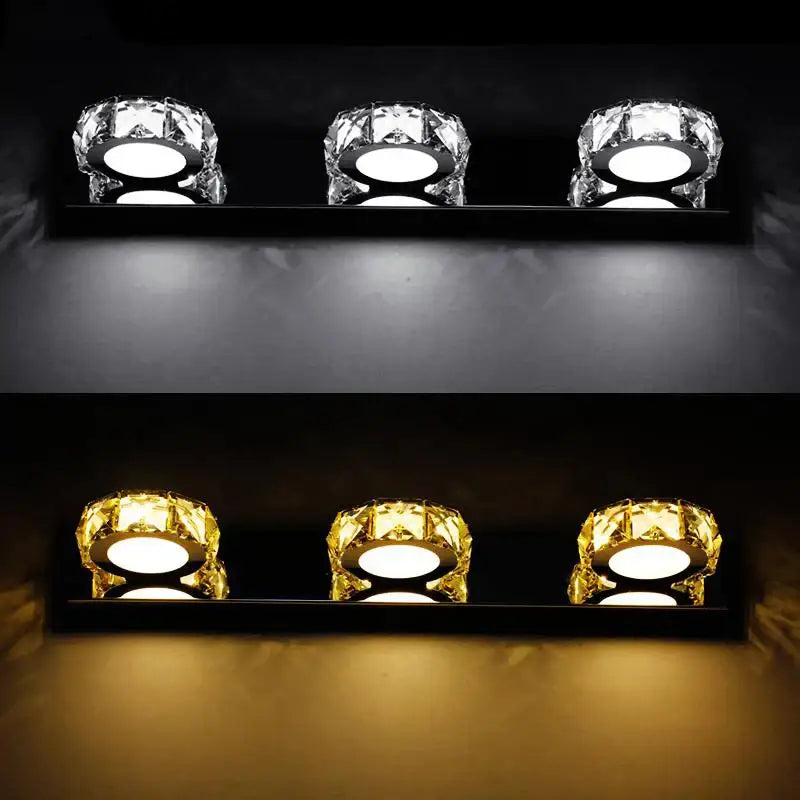 Gold Crystal Wall Lamp with Three-Head Design