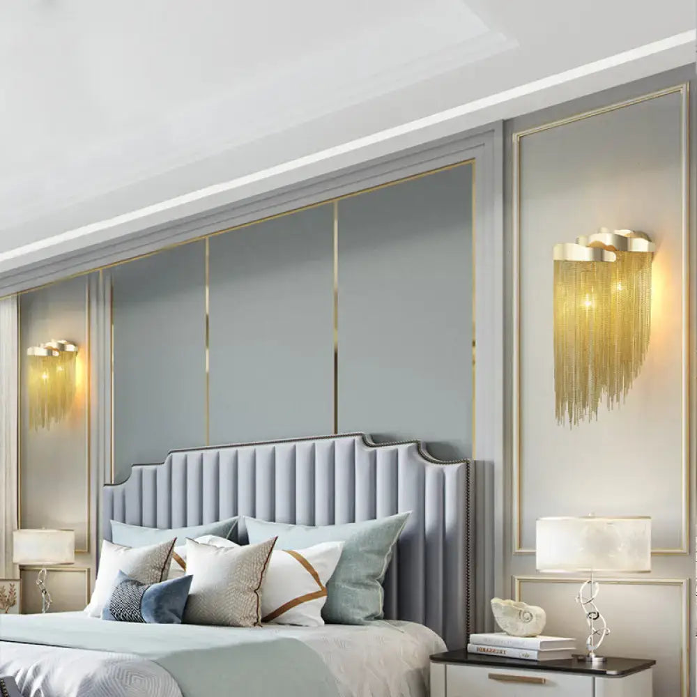 Gold Tassel Wall Lamp Aluminum Design