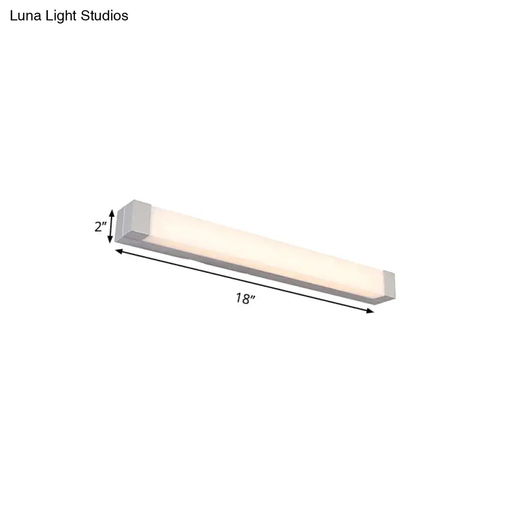 Silver LED Vanity Light Aluminum Acrylic Build