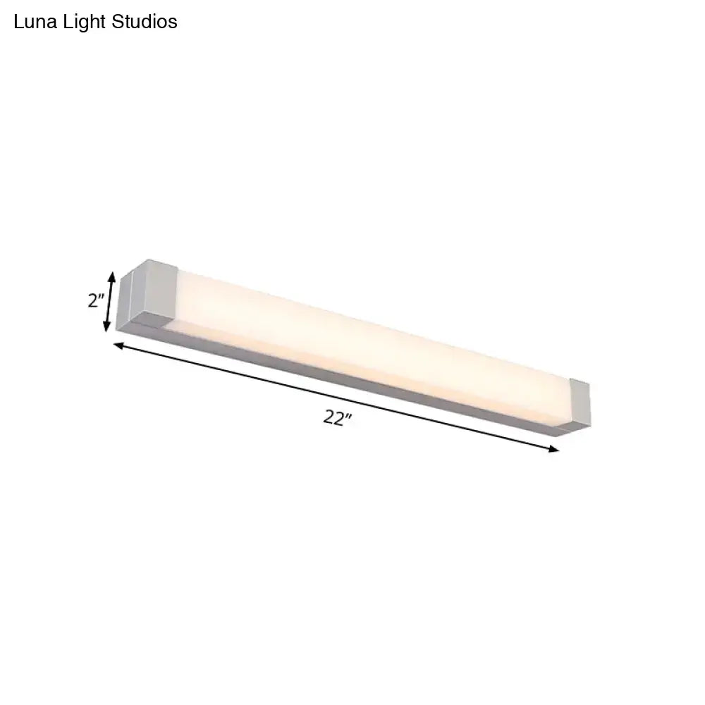 Silver LED Vanity Light Aluminum Acrylic Build
