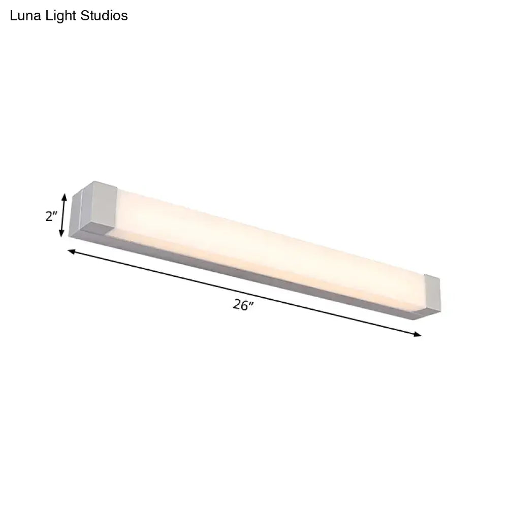 Silver LED Vanity Light Aluminum Acrylic Build