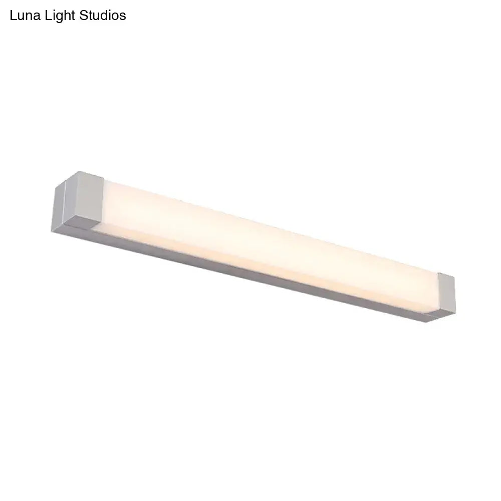Silver LED Vanity Light Aluminum Acrylic Build