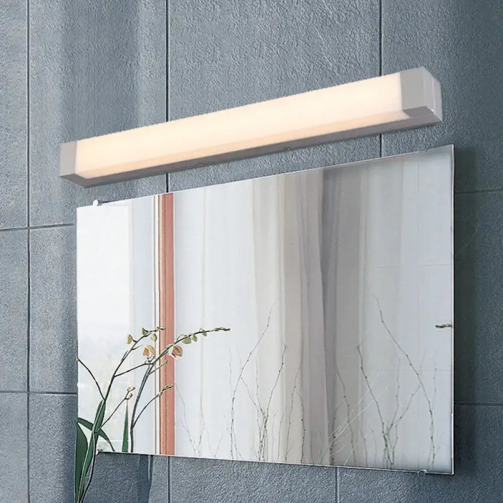 Silver LED Vanity Light Aluminum Acrylic Build