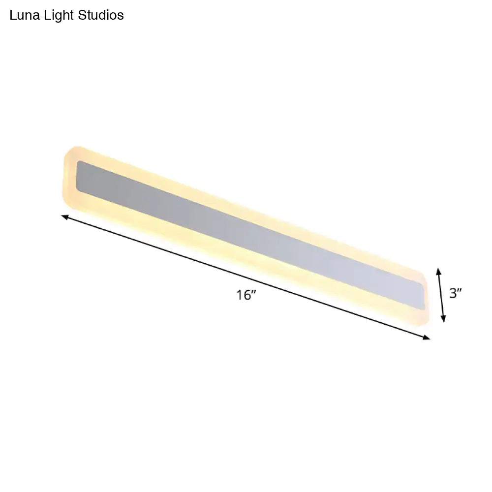Silver Elongated Wall Light