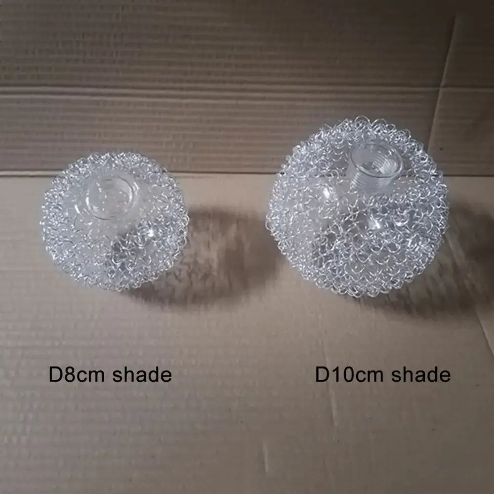 Silver Mesh Glass Lampshade