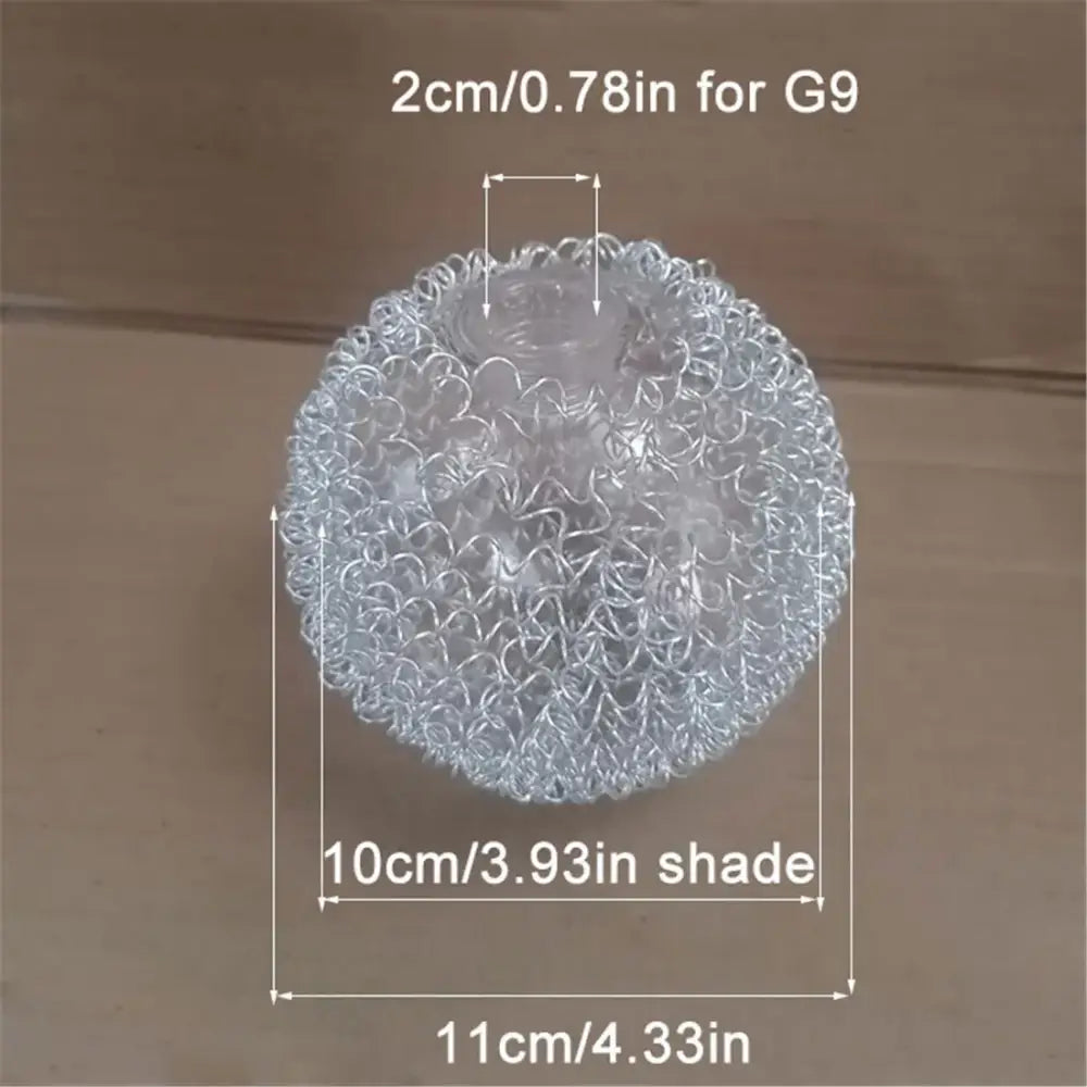 Silver Mesh Glass Lampshade