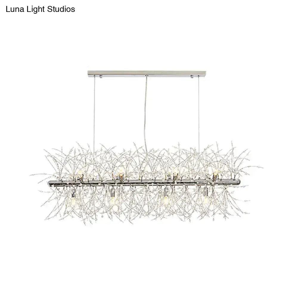 Silver Linear Island Chandelier