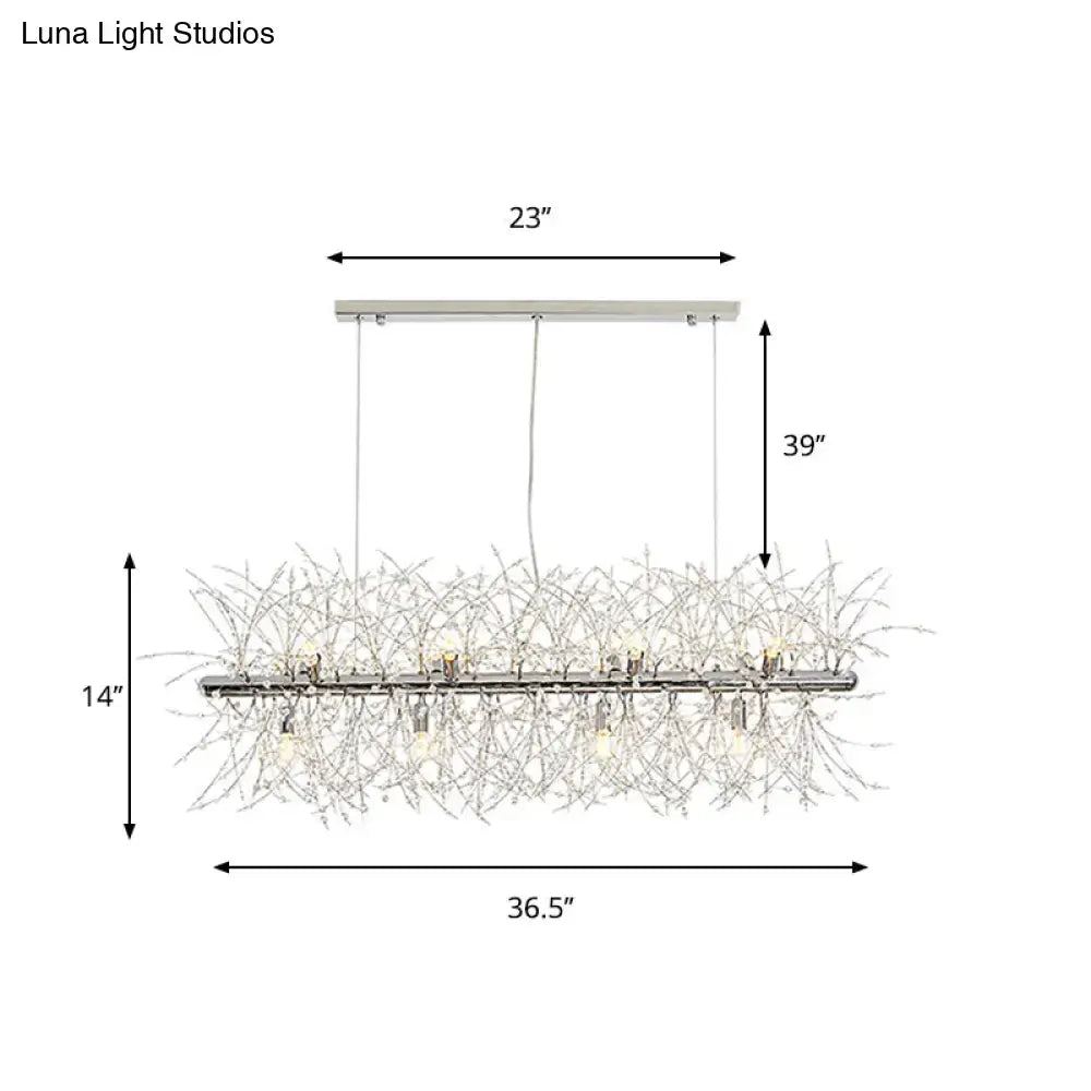 Silver Linear Island Chandelier