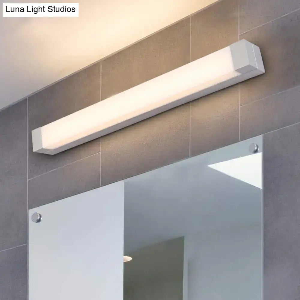 Silver Rectangular Vanity Sconce
