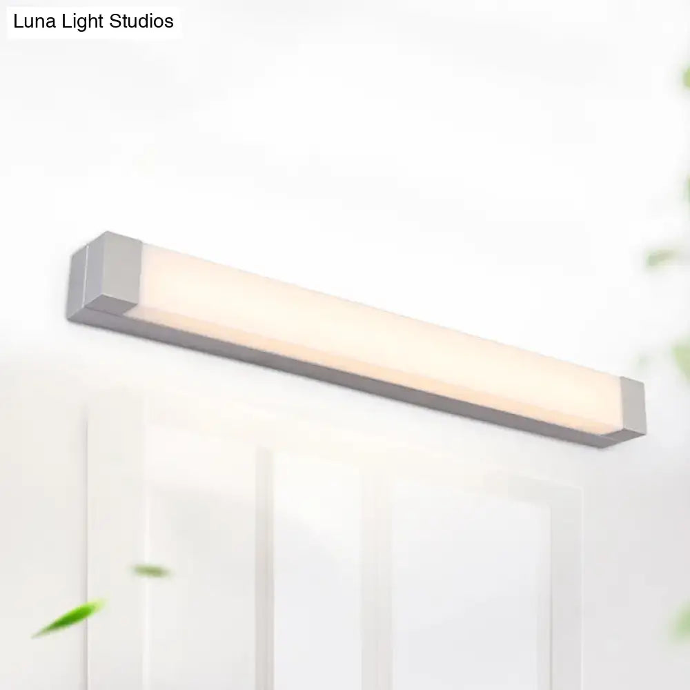 Silver Rectangular Vanity Sconce
