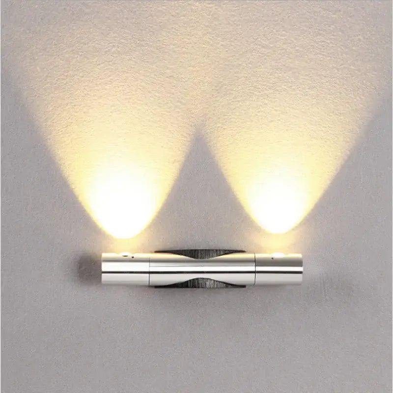 Silver Dual Spot Wall Lamp