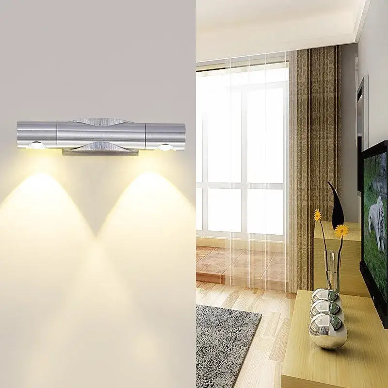 Silver Dual Spot Wall Lamp
