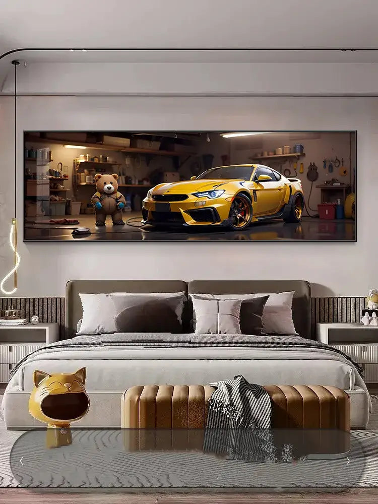 Silver Car LED Wall Art