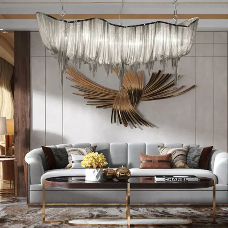 Silver Tassel Chain Chandelier