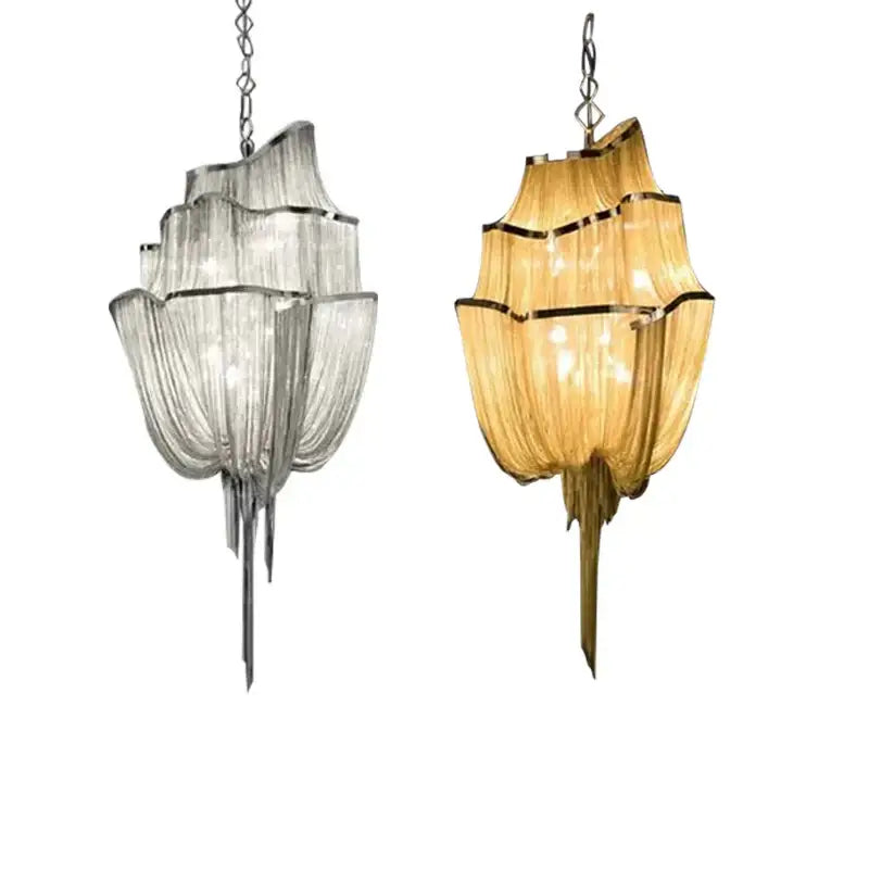 Silver Tassel Chain Chandelier