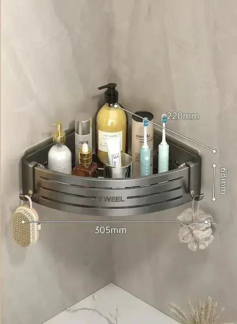 Silver Corner Shelf Rack