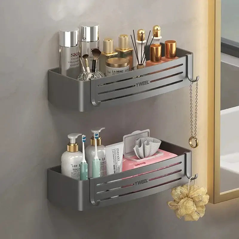 Silver Corner Shelf Rack