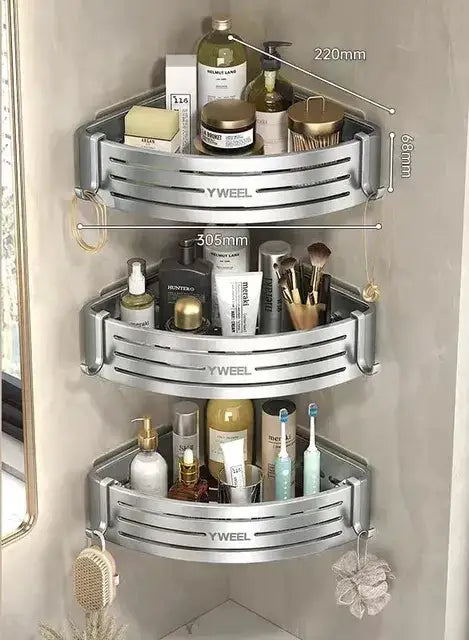 Silver Corner Shelf Rack