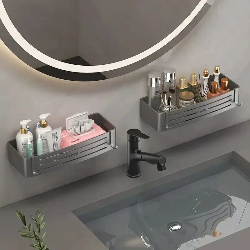 Silver Corner Shelf Rack