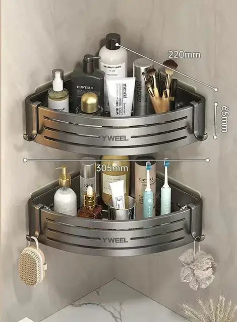 Silver Corner Shelf Rack