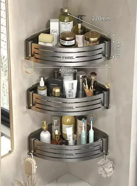 Silver Corner Shelf Rack