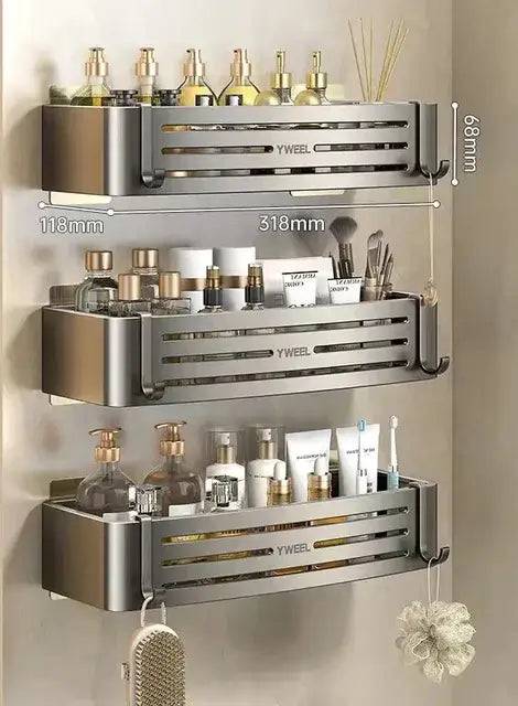 Silver Corner Shelf Rack