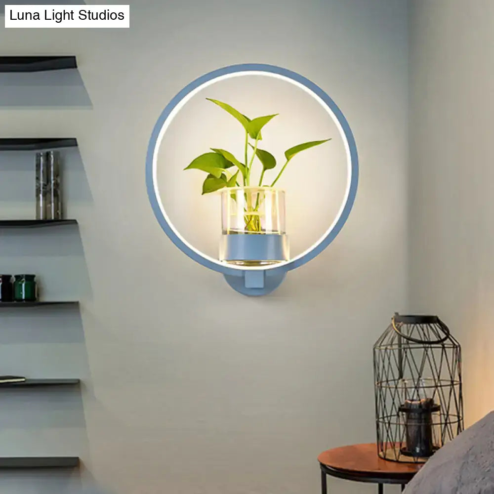 Silver Wall Light Planter