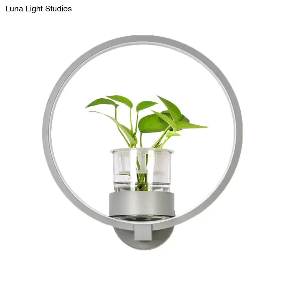 Silver Wall Light Planter