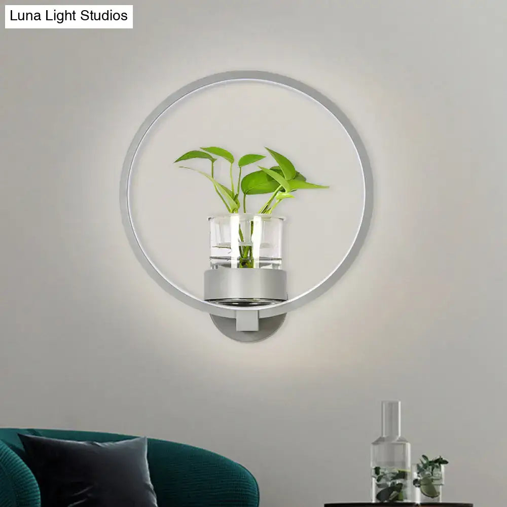 Silver Wall Light Planter