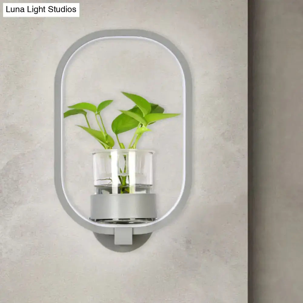 Silver Wall Light Planter