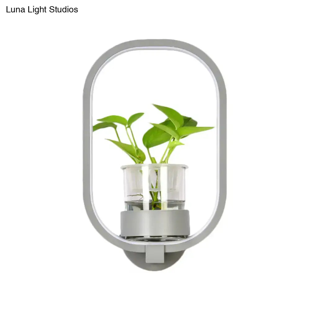 Silver Wall Light Planter