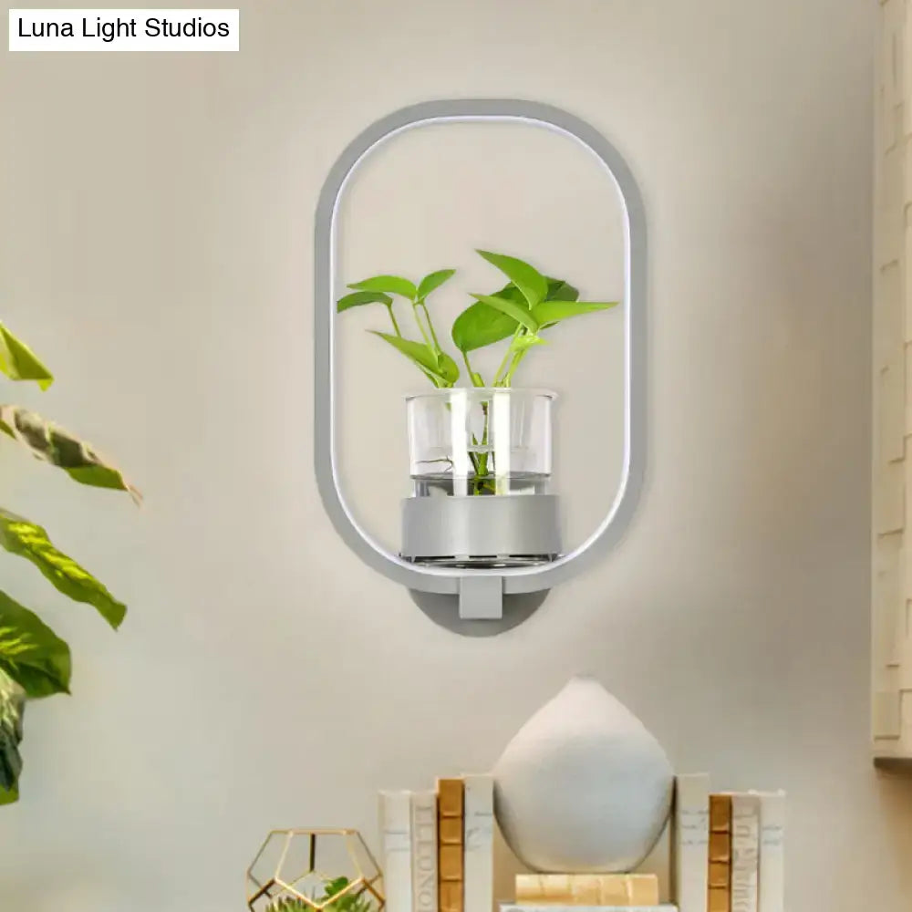 Silver Wall Light Planter