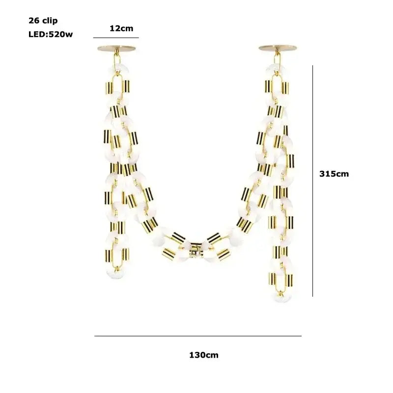 Crystal Gold Chain Chandelier