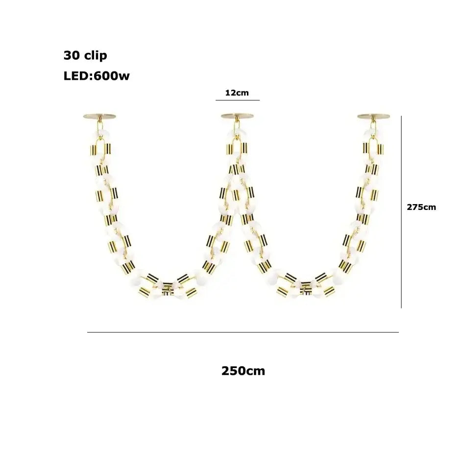 Crystal Gold Chain Chandelier