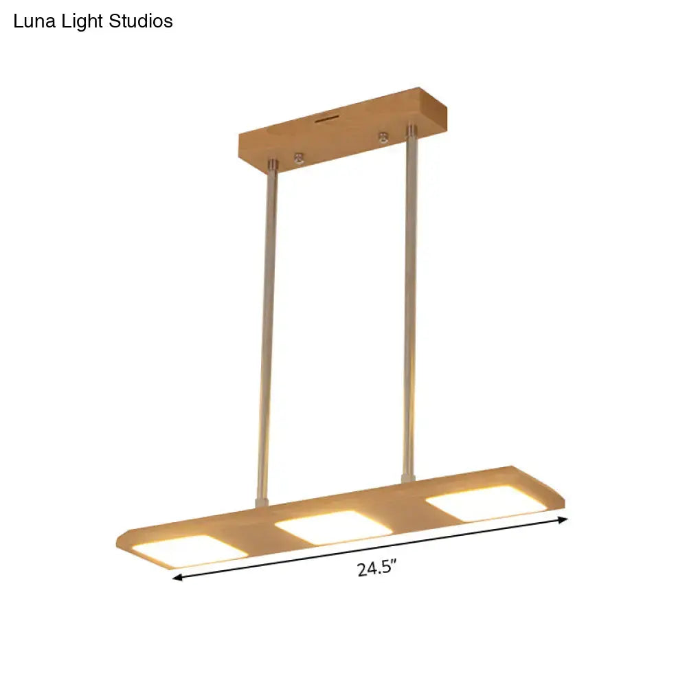 Wood Rectangle Island Lamp