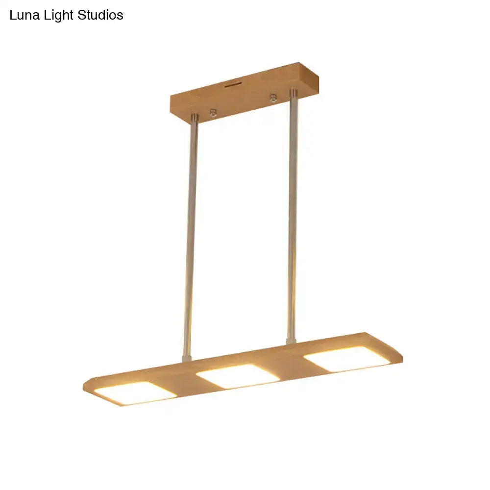 Wood Rectangle Island Lamp