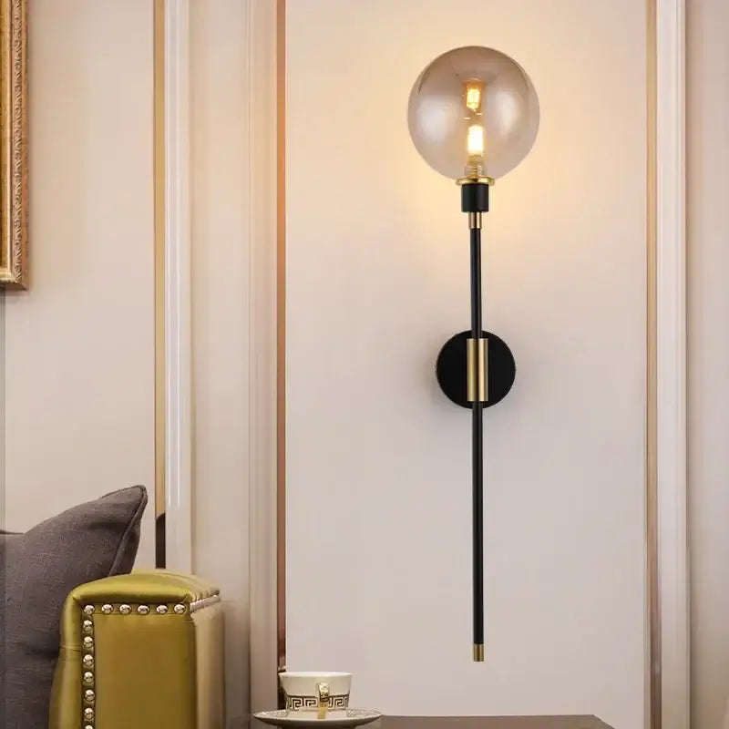 Smoky Glass Ball Sconce