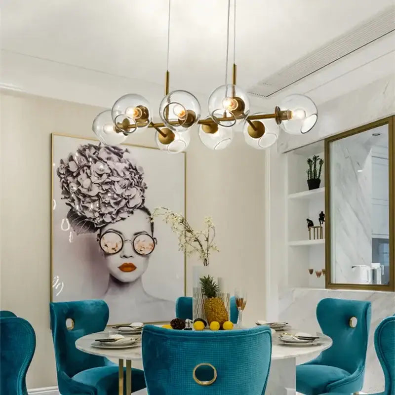 Gold Glass Ball Pendant for Kitchen or Dining