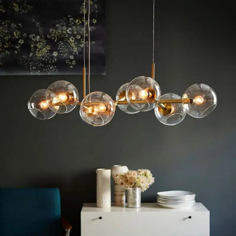 Gold Glass Ball Pendant for Kitchen or Dining