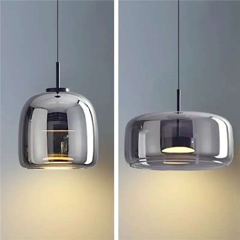 Smoked Glass Bowl Chandelier