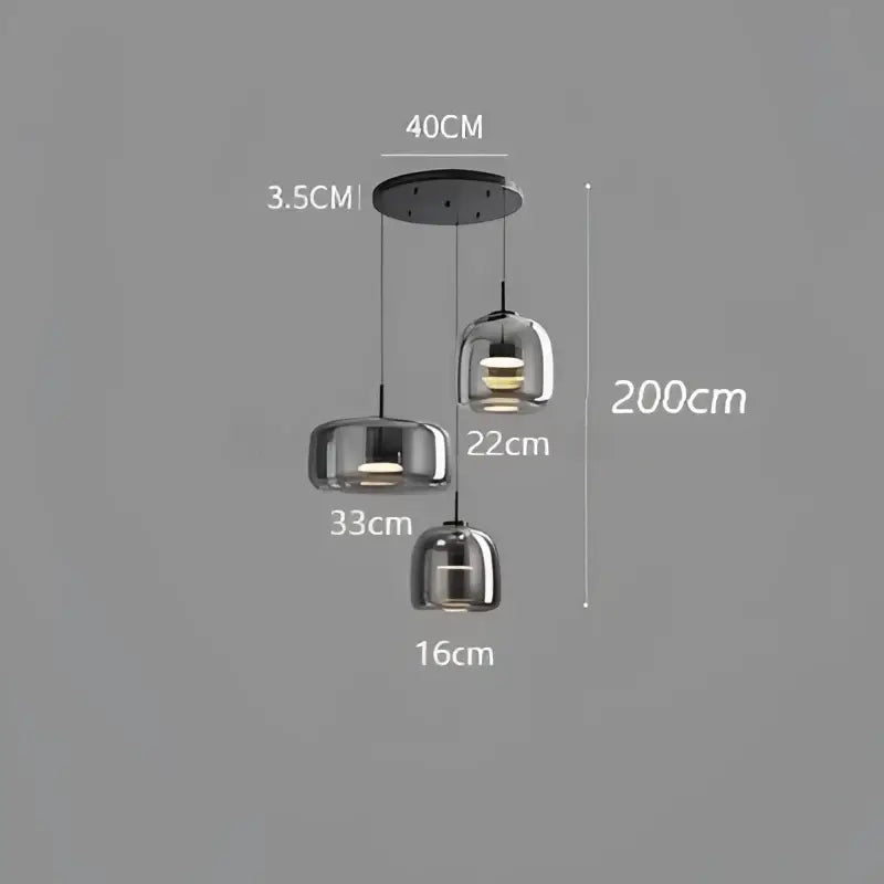 Smoked Glass Bowl Chandelier