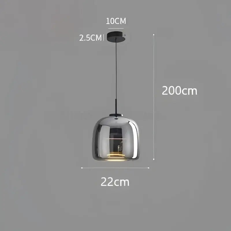 Smoked Glass Bowl Chandelier