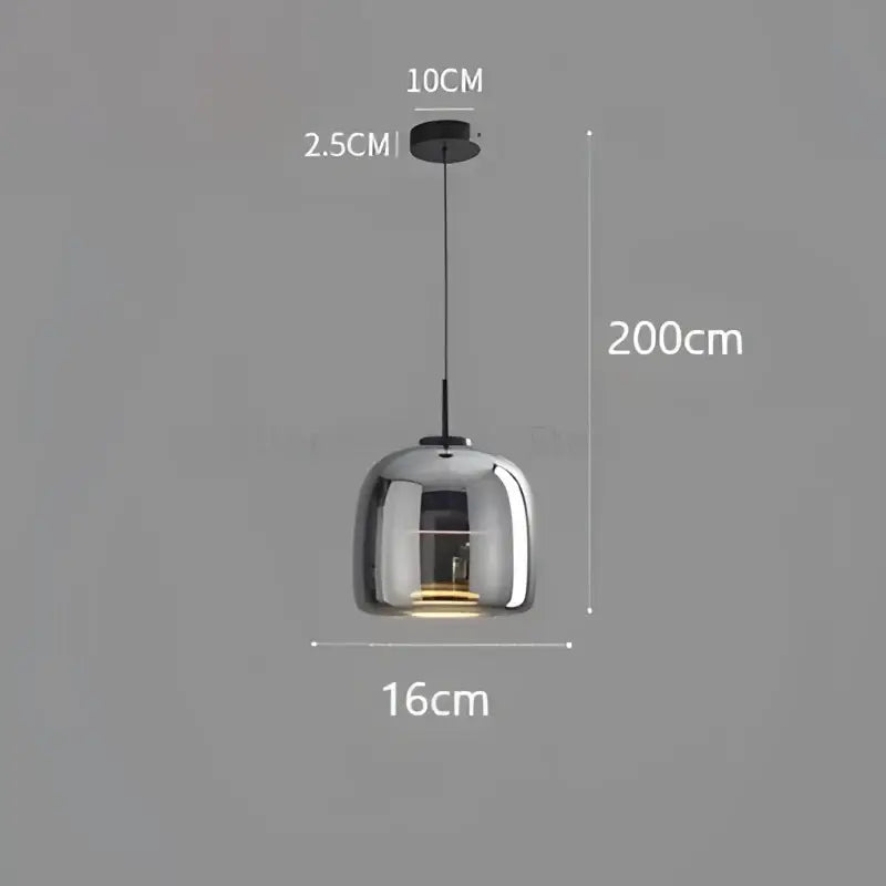 Smoked Glass Bowl Chandelier