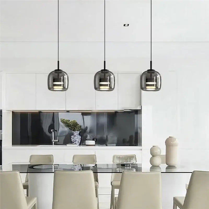 Smoked Glass Bowl Chandelier
