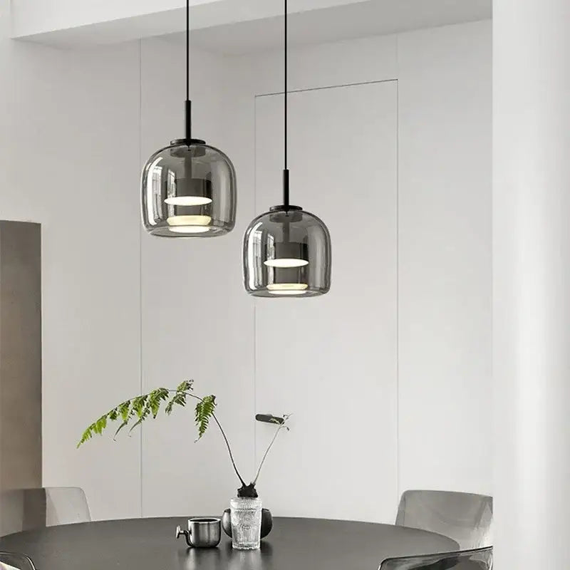 Smoked Glass Bowl Chandelier