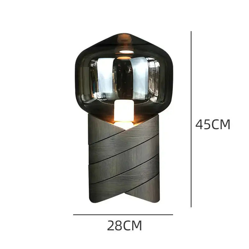 Smoked Glass Resin Lamp