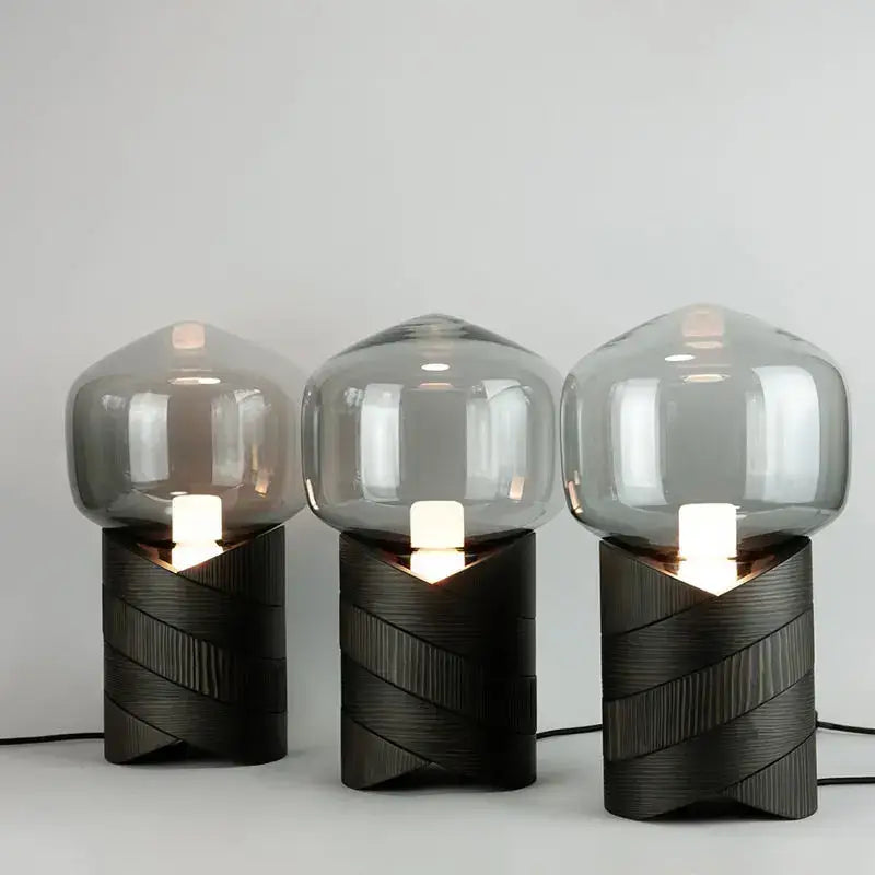 Smoked Glass Resin Lamp